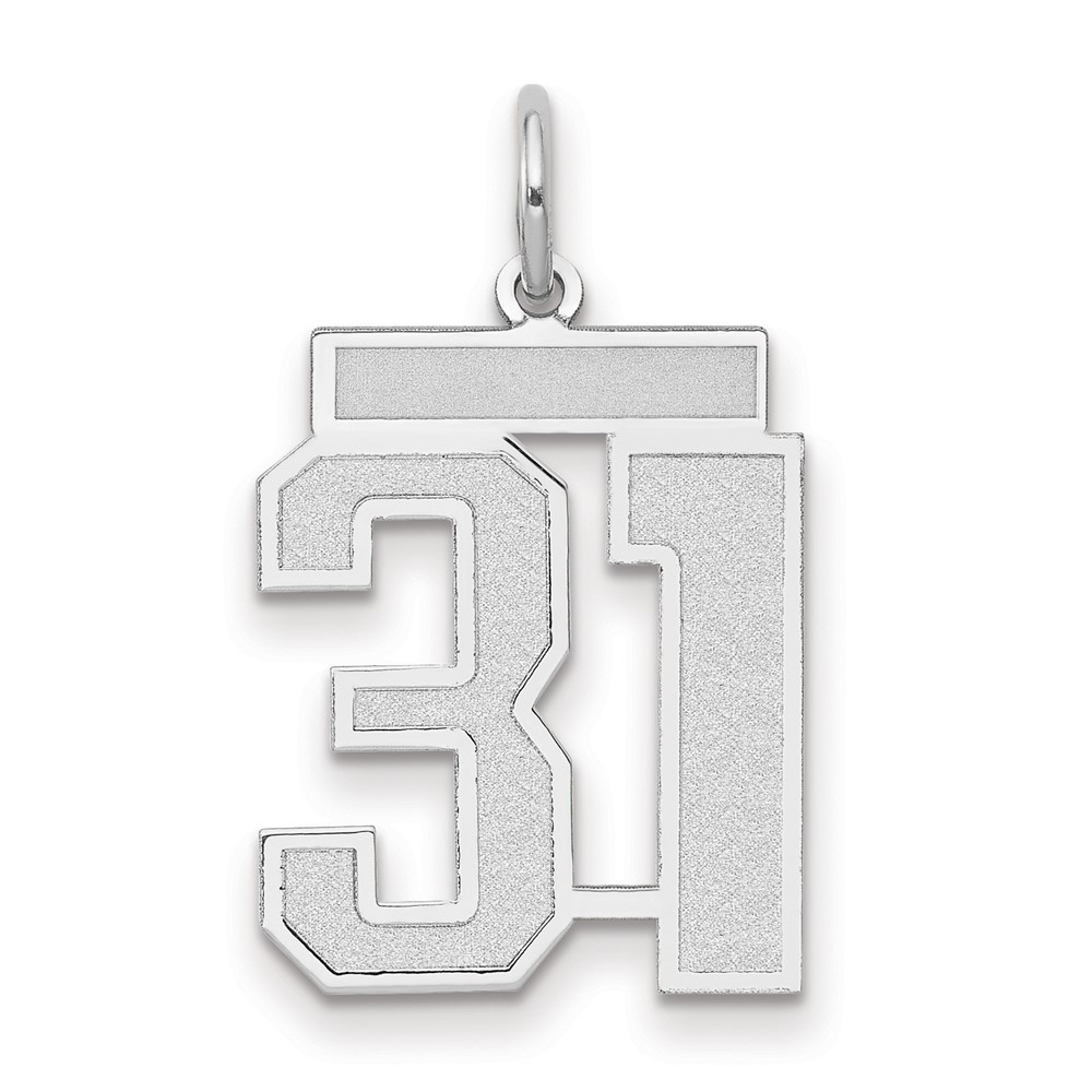 WSM31.jpg 14kw Medium Satin Number 31 Charm - Image 1