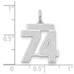 14kw Medium Satin Number 74 Charm - Image 2