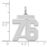 14kw Medium Satin Number 76 Charm - Image 2