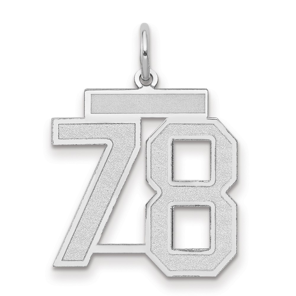 WSM78.jpg 14kw Medium Satin Number 78 Charm - Image 1