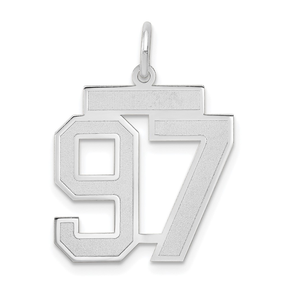 WSM97.jpg 14kw Medium Satin Number 97 Charm - Image 1