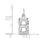 14kw Small Brushed Diamond-cut Number 8 Charm - Image 3