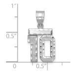 14kw Small Brushed Diamond-cut Number 10 Charm - Image 2