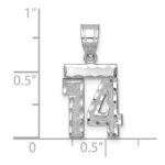 14kw Small Brushed Diamond-cut Number 14 Charm - Image 2