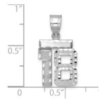 14kw Small Brushed Diamond-cut Number 18 Charm - Image 2