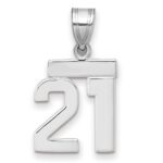 14kw Small Polished Number 21 Charm