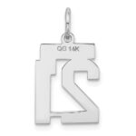 14kw Small Satin Number 21 Charm - Image 4