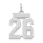 14kw Small Satin Number 26 Charm