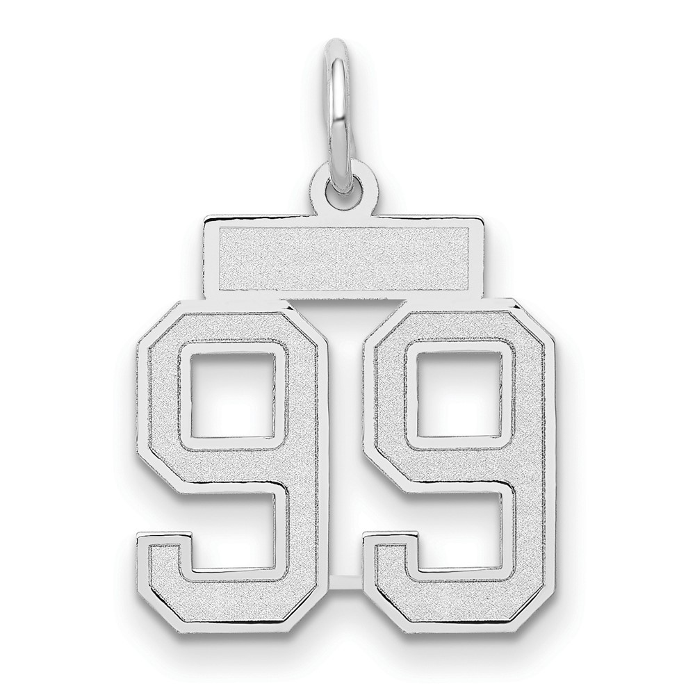 WSS99.jpg 14kw Small Satin Number 99 Charm - Image 1