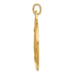 14k Polished and Satin Solid Large Miraculous Medal Round Pendant - Image 2