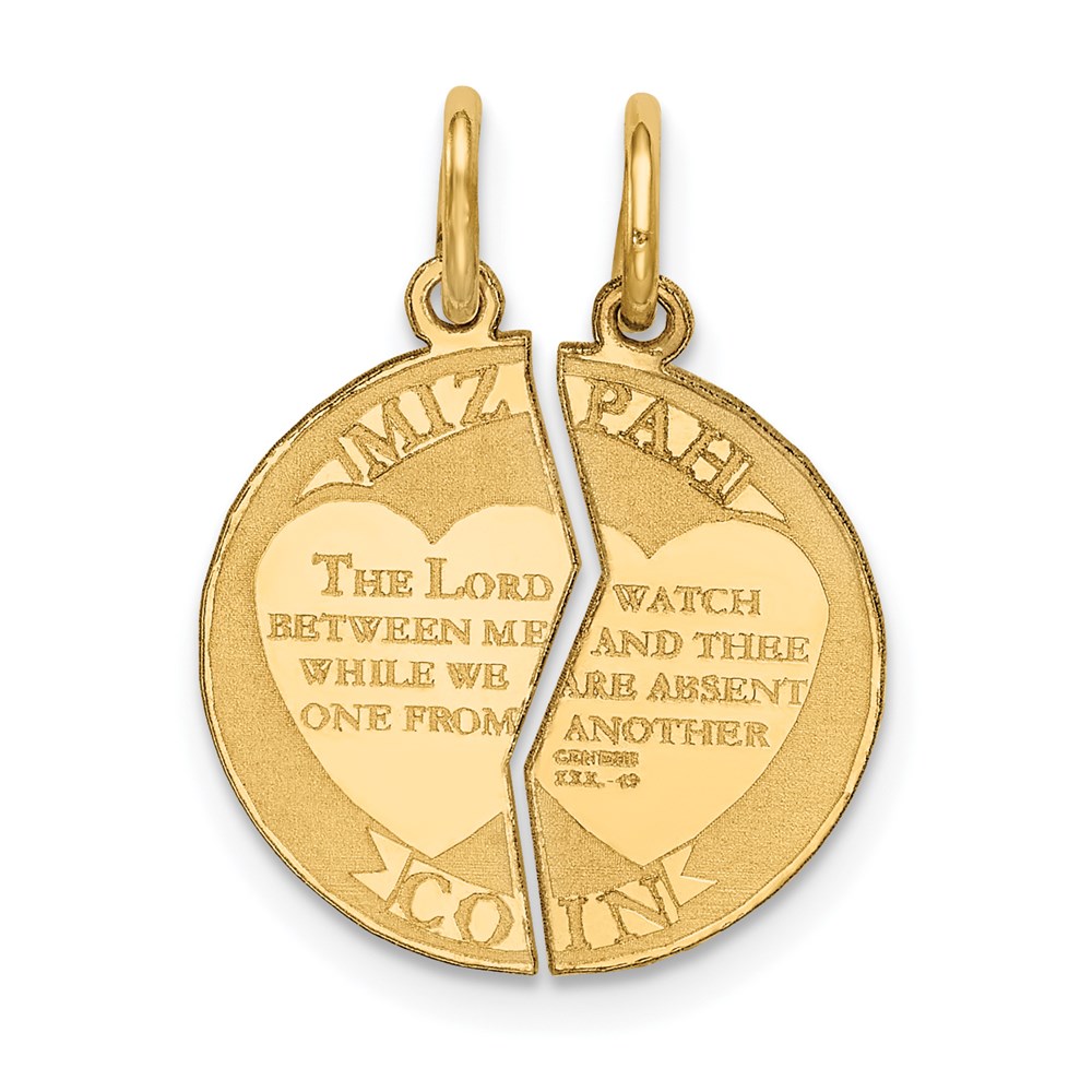 XAC640.jpg 14K MIZPAH COIN 2-piece Round Charm - Image 1