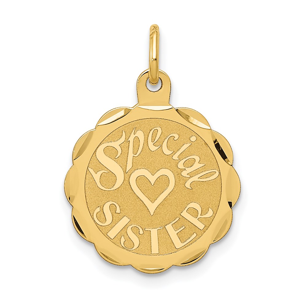XAC645.jpg 14K SPECIAL SISTER 15mm Engravable Disc Charm - Image 1