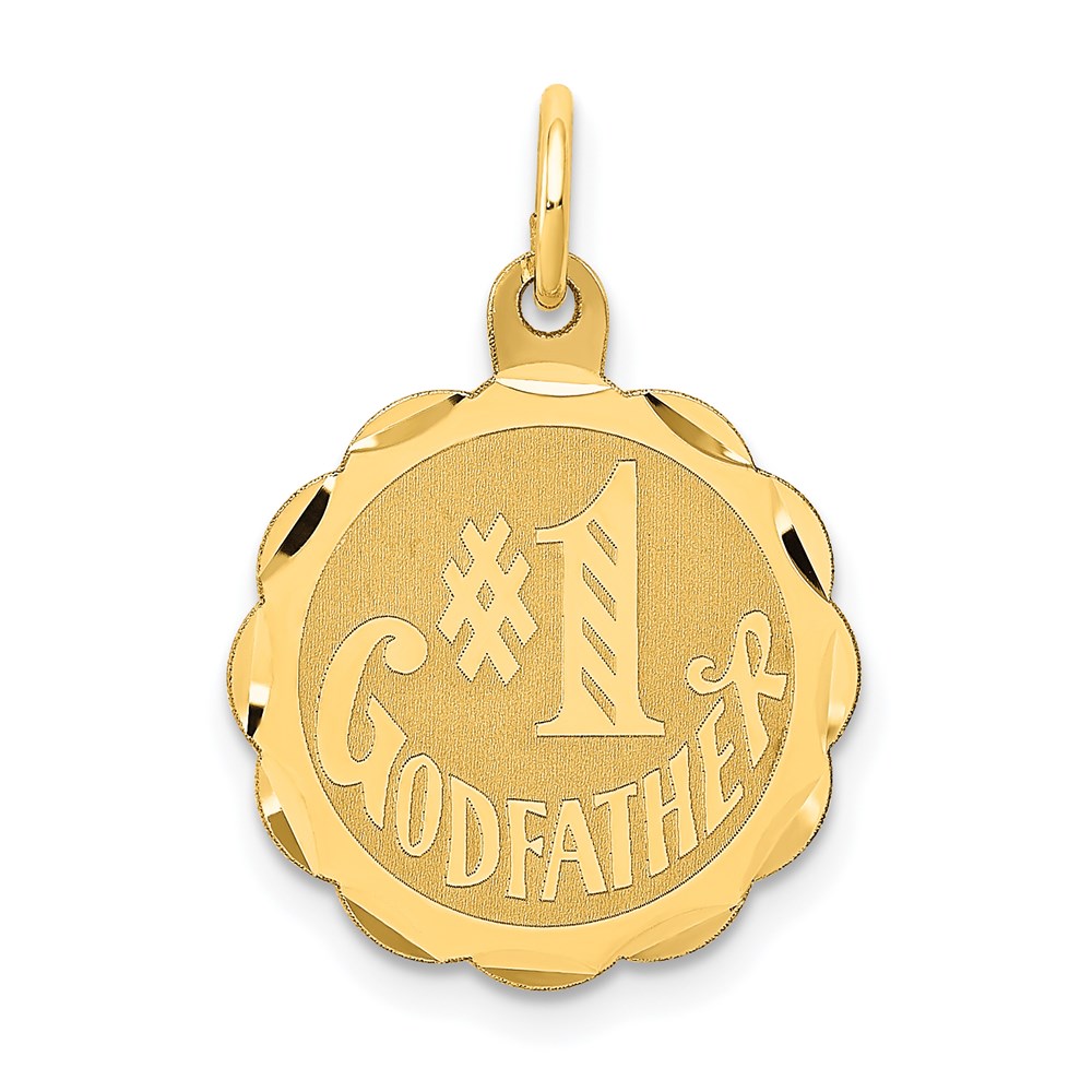 XAC654.jpg 14K #1 GODFATHER 19mm Engravable Disc Charm - Image 1