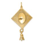 14k Graduation Cap with Freshwater Cultured Pearl and Moveable Tassel Charm - Image 4