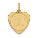 14k Polished MY CONFIRMATION with Dove Heart Disc Charm