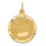 14K HAPPY BIRTHDAY with Banner 16mm Engravable Disc Charm