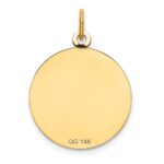 14k HAPPY BIRTHDAY with Red CZ Flower 19mm Engravable Disc Charm - Image 3