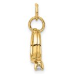 14k White Gold Polished 3-D CZ Wedding Rings Charm - Image 4
