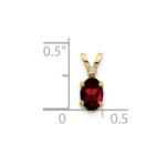 14k Diamond and 6x4 Oval January/Garnet Birthstone Pendant - Image 3
