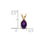 14k Diamond and 6x4 Oval February/Amethyst Birthstone Pendant - Image 3