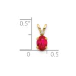 14k Diamond and 6x4 Oval July/Ruby Birthstone Pendant - Image 3