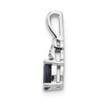 14k White Gold 6x4 Oval September/Sapphire and Diamond Pendant - Image 2