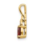 14k 6x4 Oval January/Garnet and Diamond Pendant - Image 2