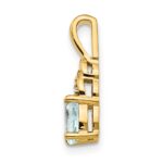 14k 6x4 Oval March/Aquamarine and Diamond Pendant - Image 2