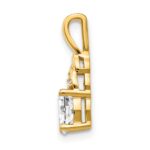 14k 6x4 Oval April/White Topaz and Diamond Pendant - Image 2