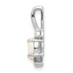 14k White Gold 6x4 Oval October/Opal and Diamond Pendant - Image 2