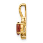 14k 6x4 Oval January/Garnet and Diamond Pendant - Image 2
