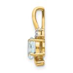 14k 6x4 Oval March/Aquamarine and Diamond Pendant - Image 2