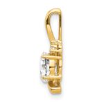 14k 6x4 Oval April/White Topaz and Diamond Pendant - Image 2