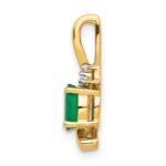 14k 6x4 Oval May/Emerald and Diamond Pendant - Image 2