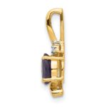 14k 6x4 Oval September/Sapphire and Diamond Pendant - Image 2