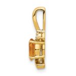 14k 6x4 Oval November/Citrine and Diamond Pendant - Image 2