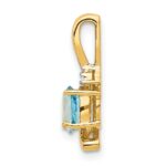 14k 6x4 Oval December/Blue Topaz and Diamond Pendant - Image 2
