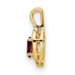 14k 6x4 Oval January/Garnet and Diamond Heart Pendant - Image 2