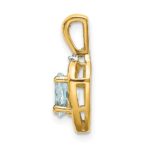 14k 6x4 Oval March/Aquamarine and Diamond Heart Pendant - Image 2