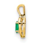 14k 6x4 Oval May/Emerald and Diamond Heart Pendant - Image 2