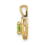 14k 6x4 Oval August/Peridot and Diamond Heart Pendant - Image 2