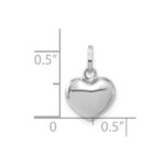 14k White Gold 3-D Puffed Heart Pendant - Image 3