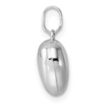 14k White Gold 3D Puffed Heart Pendant - Image 2