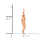 14k Rose Gold 3-D Italian Horn Charm - Image 4