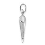 14k White Gold 3-D Italian Horn Charm - Image 2