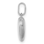 14K White Gold Polished 3-D Puffed Heart Pendant - Image 2