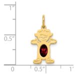 14K Girl Charm 6x4 Oval Genuine Garnet-January - Image 3