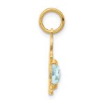 14K Boy Charm 6x4 Oval Genuine Aquamarine-March - Image 2
