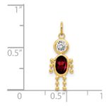 14k January Boy Synthetic Birthstone Charm - Image 3