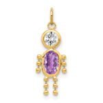 14k February Boy Synthetic Birthstone Charm